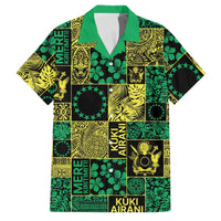 Cook Islands Mere Kiritimiti Family Matching Long Sleeve Bodycon Dress and Hawaiian Shirt Pacific Patchwork Xmas Vibes LT9 Dad's Shirt - Short Sleeve Green - Polynesian Pride