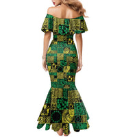 Cook Islands Mere Kiritimiti Family Matching Mermaid Dress and Hawaiian Shirt Pacific Patchwork Xmas Vibes LT9 - Polynesian Pride