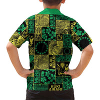 Cook Islands Mere Kiritimiti Family Matching Off Shoulder Short Dress and Hawaiian Shirt Pacific Patchwork Xmas Vibes LT9 - Polynesian Pride