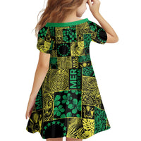 Cook Islands Mere Kiritimiti Family Matching Puletasi and Hawaiian Shirt Pacific Patchwork Xmas Vibes - Polynesian Pride