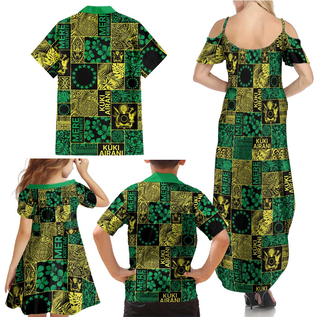 Cook Islands Mere Kiritimiti Family Matching Summer Maxi Dress and Hawaiian Shirt Pacific Patchwork Xmas Vibes LT9 - Polynesian Pride