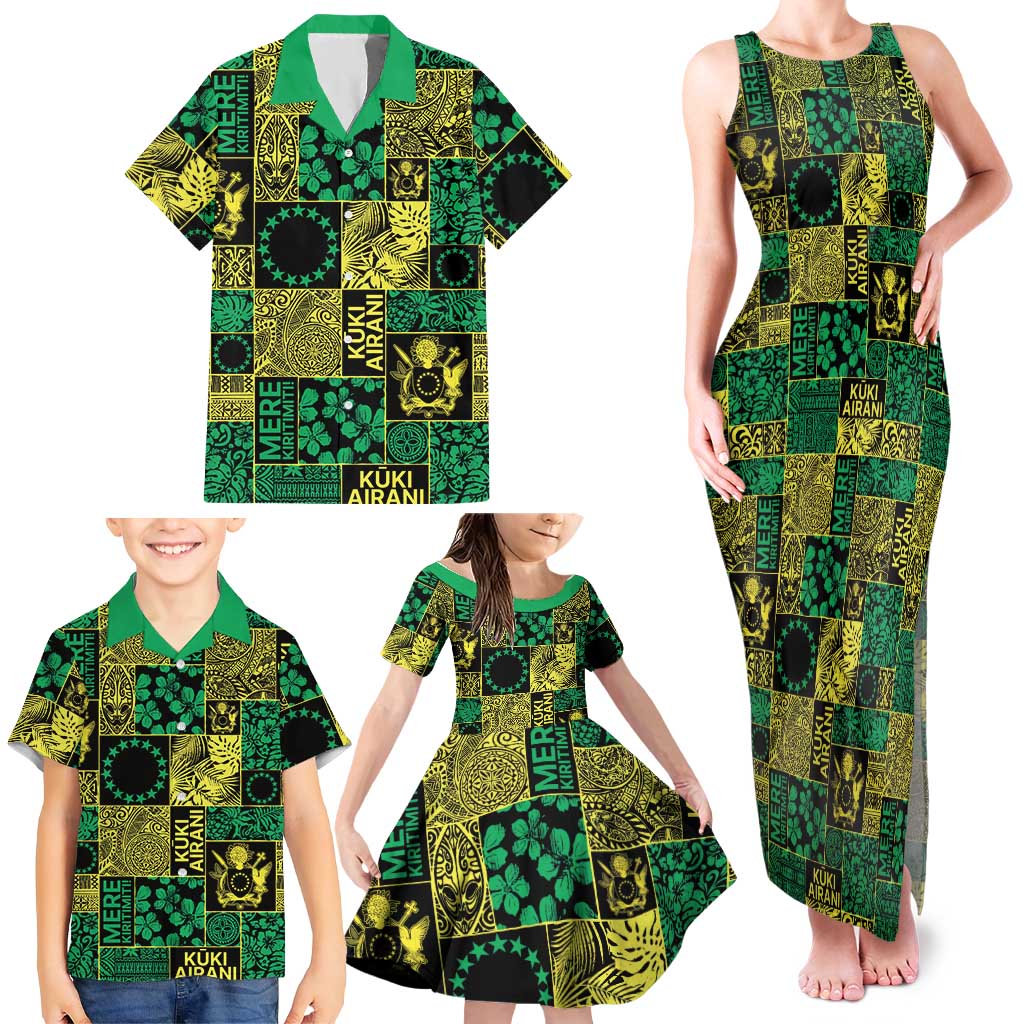 Cook Islands Mere Kiritimiti Family Matching Tank Maxi Dress and Hawaiian Shirt Pacific Patchwork Xmas Vibes LT9 - Polynesian Pride