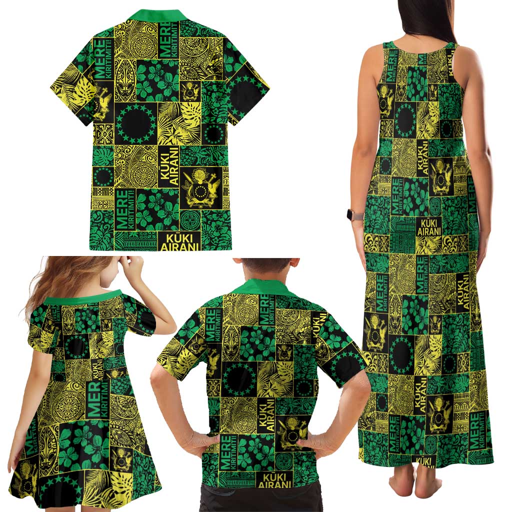 Cook Islands Mere Kiritimiti Family Matching Tank Maxi Dress and Hawaiian Shirt Pacific Patchwork Xmas Vibes LT9 - Polynesian Pride