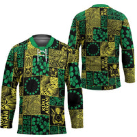 Cook Islands Mere Kiritimiti Hockey Jersey Pacific Patchwork Xmas Vibes - Polynesian Pride