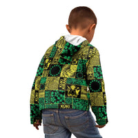 Cook Islands Mere Kiritimiti Kid Hoodie Pacific Patchwork Xmas Vibes - Polynesian Pride