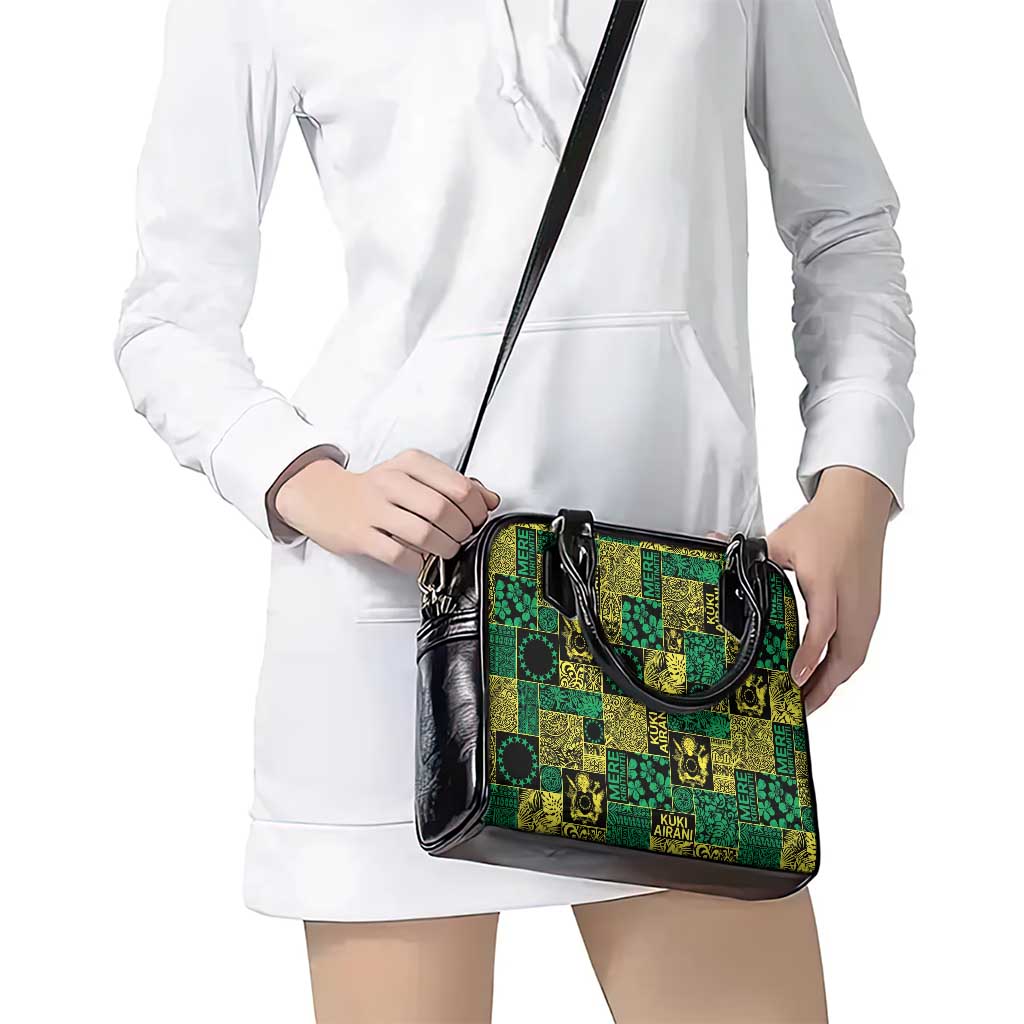 Cook Islands Mere Kiritimiti Shoulder Handbag Pacific Patchwork Xmas Vibes - Polynesian Pride