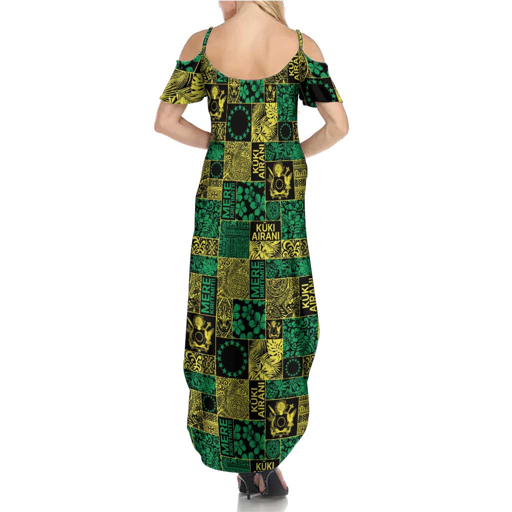 Cook Islands Mere Kiritimiti Summer Maxi Dress Pacific Patchwork Xmas Vibes - Polynesian Pride