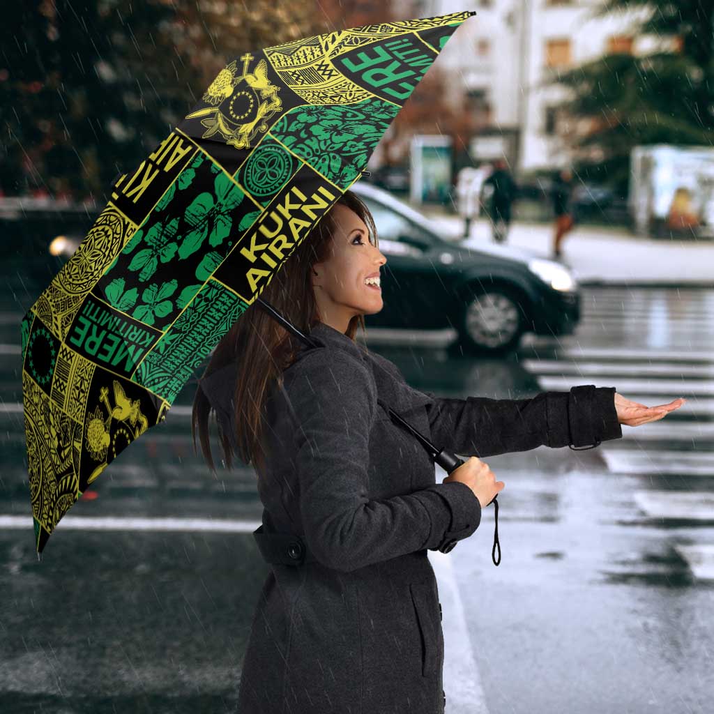 Cook Islands Mere Kiritimiti Umbrella Pacific Patchwork Xmas Vibes - Polynesian Pride