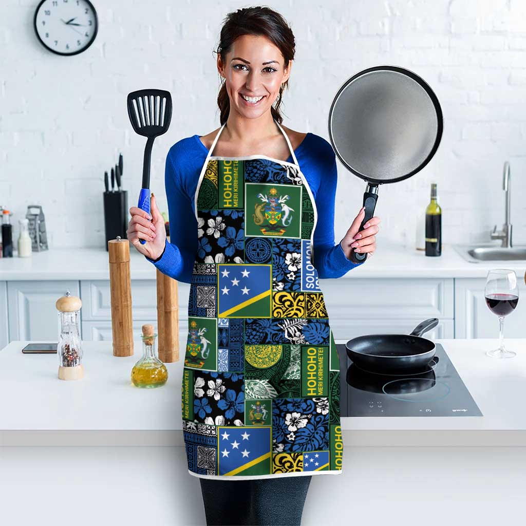Solomon Islands Meri Kirihimete Apron Pacific Patchwork Xmas Vibes - Polynesian Pride