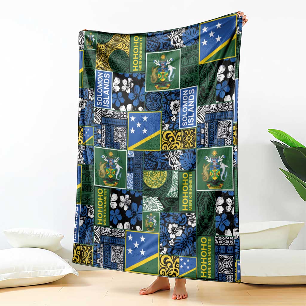 Solomon Islands Meri Kirihimete Blanket Pacific Patchwork Xmas Vibes - Polynesian Pride