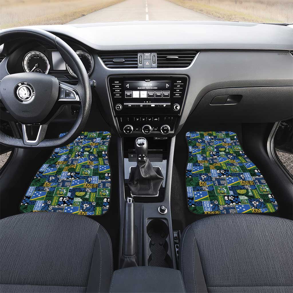 Solomon Islands Meri Kirihimete Car Mats Pacific Patchwork Xmas Vibes - Polynesian Pride