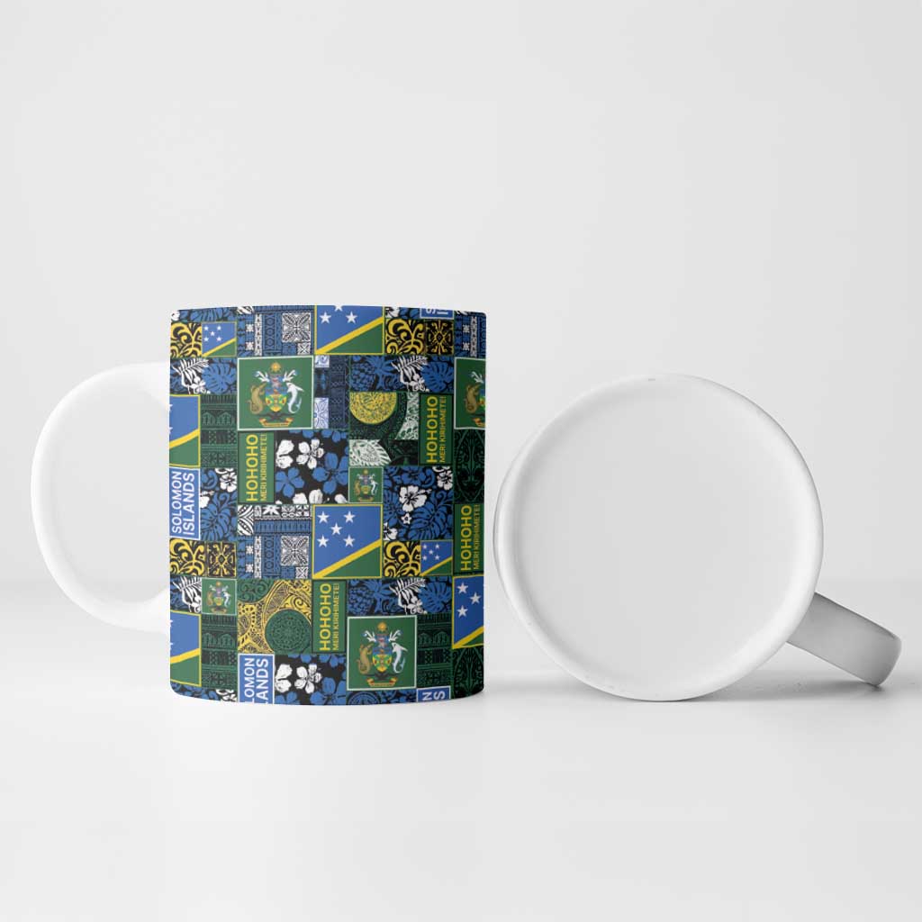 Solomon Islands Meri Kirihimete Ceramic Mug Pacific Patchwork Xmas Vibes - Polynesian Pride