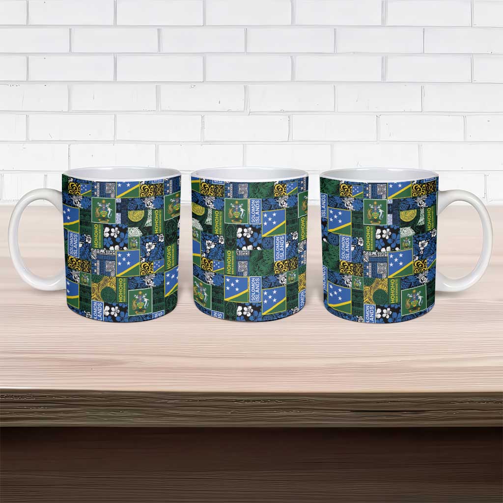 Solomon Islands Meri Kirihimete Ceramic Mug Pacific Patchwork Xmas Vibes - Polynesian Pride