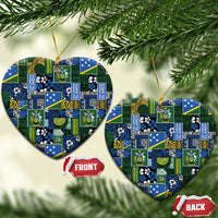 Solomon Islands Meri Kirihimete Ceramic Ornament Pacific Patchwork Xmas Vibes - Polynesian Pride