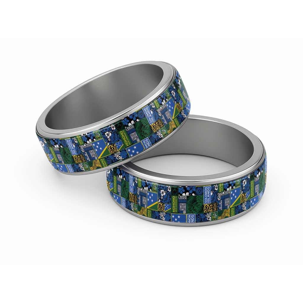 Solomon Islands Meri Kirihimete Classic Ring Pacific Patchwork Xmas Vibes - Polynesian Pride