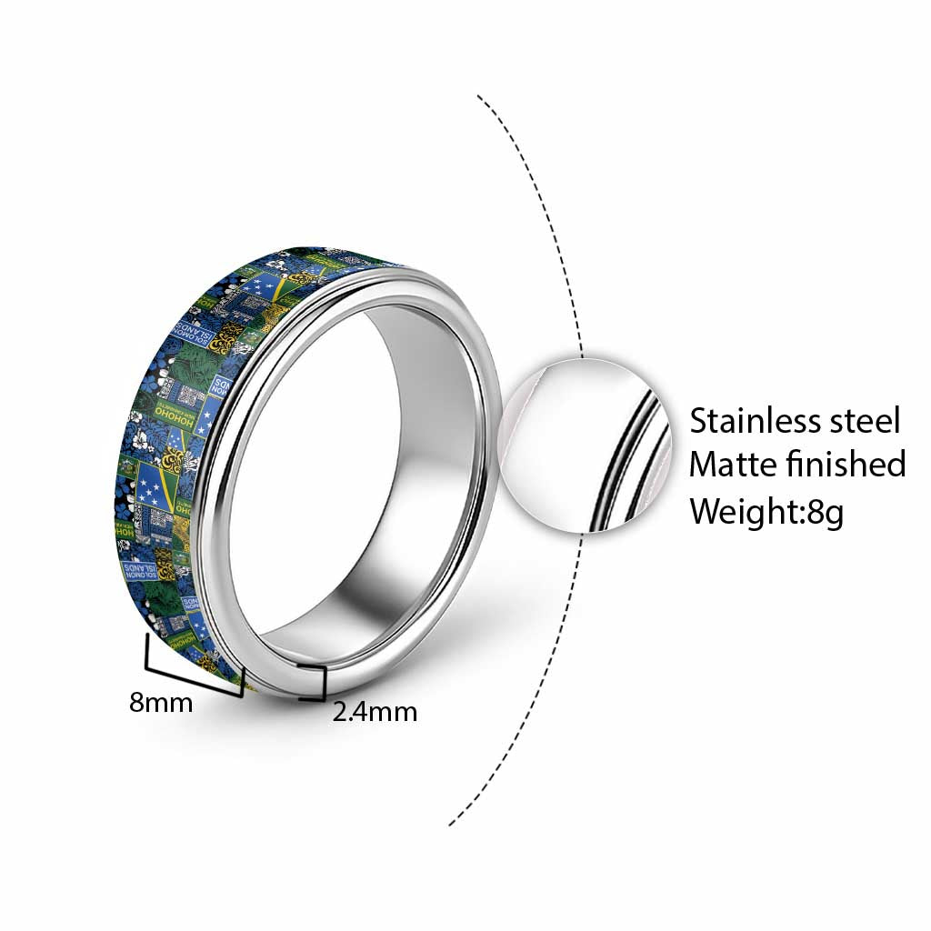 Solomon Islands Meri Kirihimete Classic Ring Pacific Patchwork Xmas Vibes - Polynesian Pride