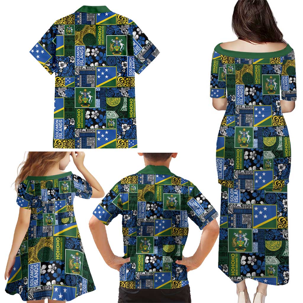 Solomon Islands Meri Kirihimete Family Matching Puletasi and Hawaiian Shirt Pacific Patchwork Xmas Vibes LT9 - Polynesian Pride