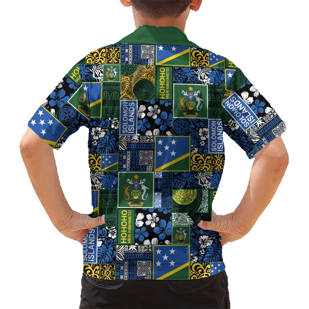 Solomon Islands Meri Kirihimete Family Matching Summer Maxi Dress and Hawaiian Shirt Pacific Patchwork Xmas Vibes LT9 - Polynesian Pride