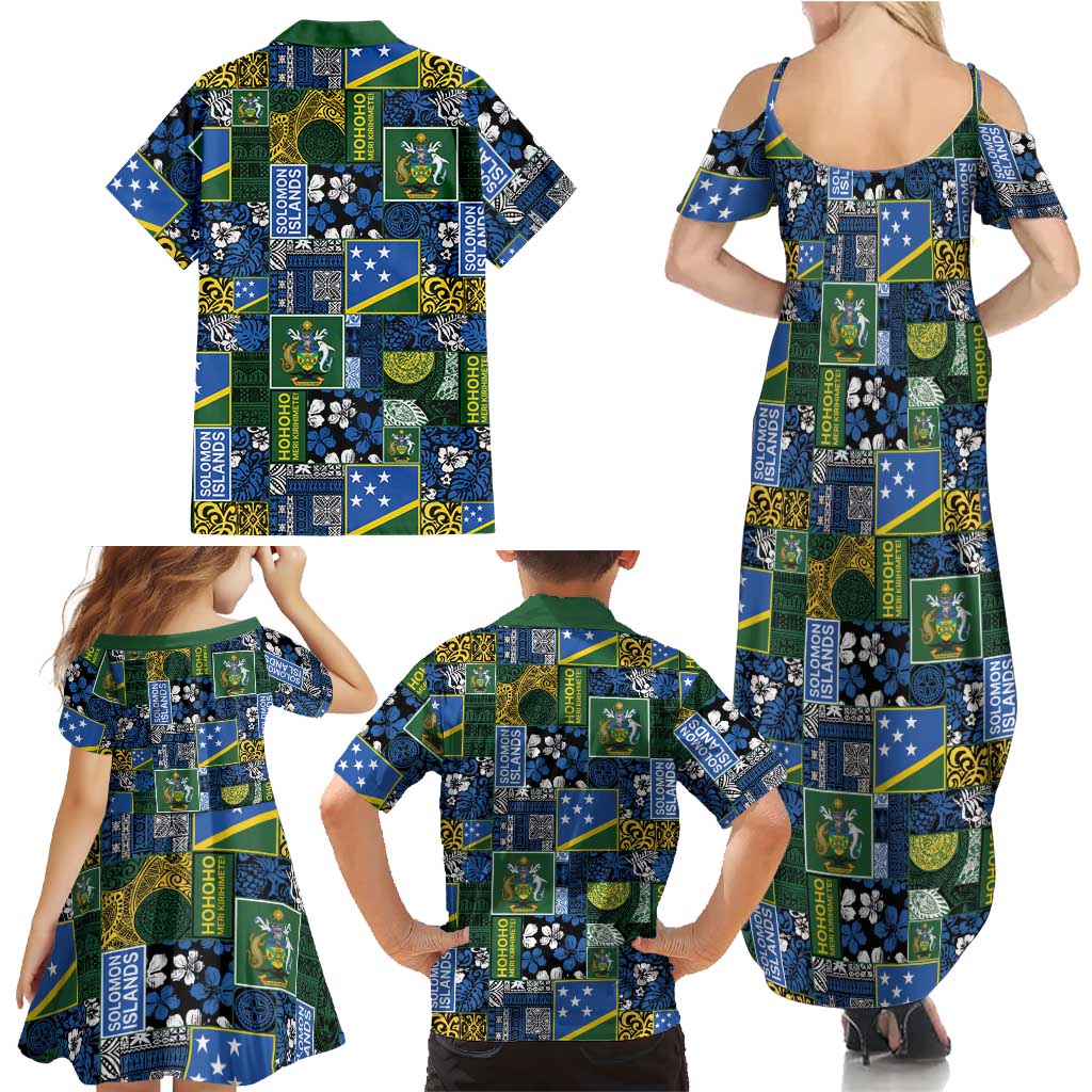 Solomon Islands Meri Kirihimete Family Matching Summer Maxi Dress and Hawaiian Shirt Pacific Patchwork Xmas Vibes LT9 - Polynesian Pride