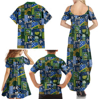 Solomon Islands Meri Kirihimete Family Matching Summer Maxi Dress and Hawaiian Shirt Pacific Patchwork Xmas Vibes LT9 - Polynesian Pride