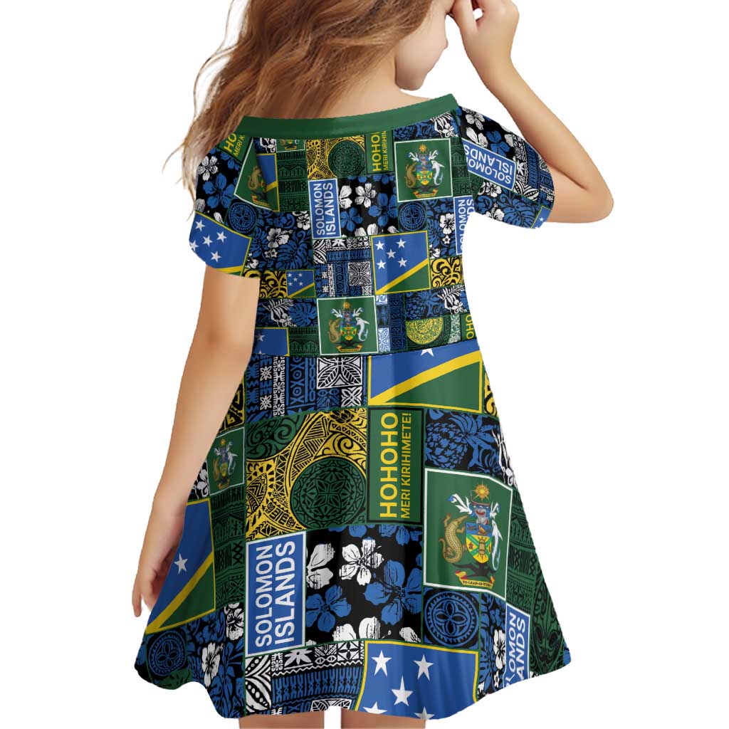 Solomon Islands Meri Kirihimete Family Matching Tank Maxi Dress and Hawaiian Shirt Pacific Patchwork Xmas Vibes LT9 - Polynesian Pride
