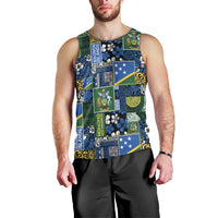 Solomon Islands Meri Kirihimete Men Tank Top Pacific Patchwork Xmas Vibes LT9 - Polynesian Pride