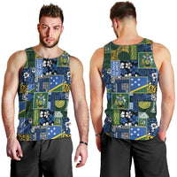 Solomon Islands Meri Kirihimete Men Tank Top Pacific Patchwork Xmas Vibes LT9 - Polynesian Pride