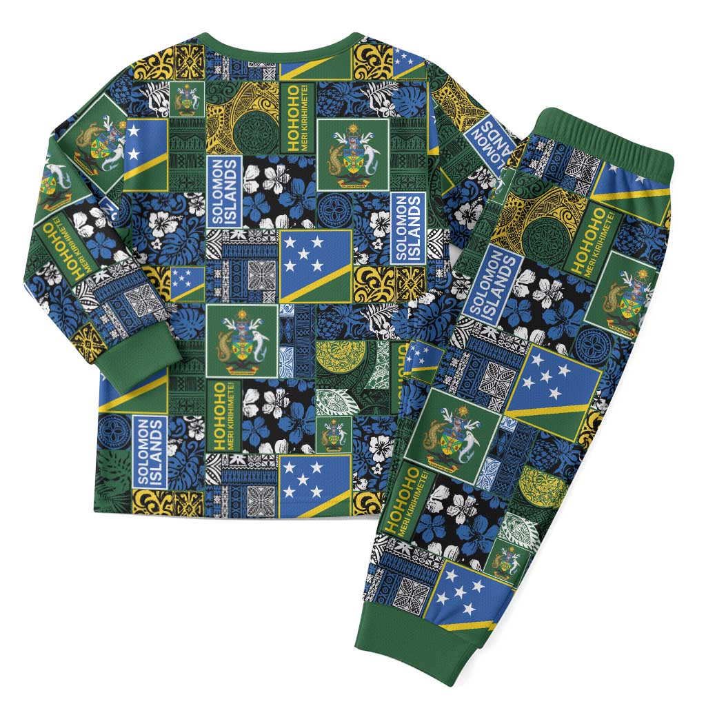 Solomon Islands Meri Kirihimete Christmas Pajama Set Pacific Patchwork Xmas Vibes LT9 - Polynesian Pride