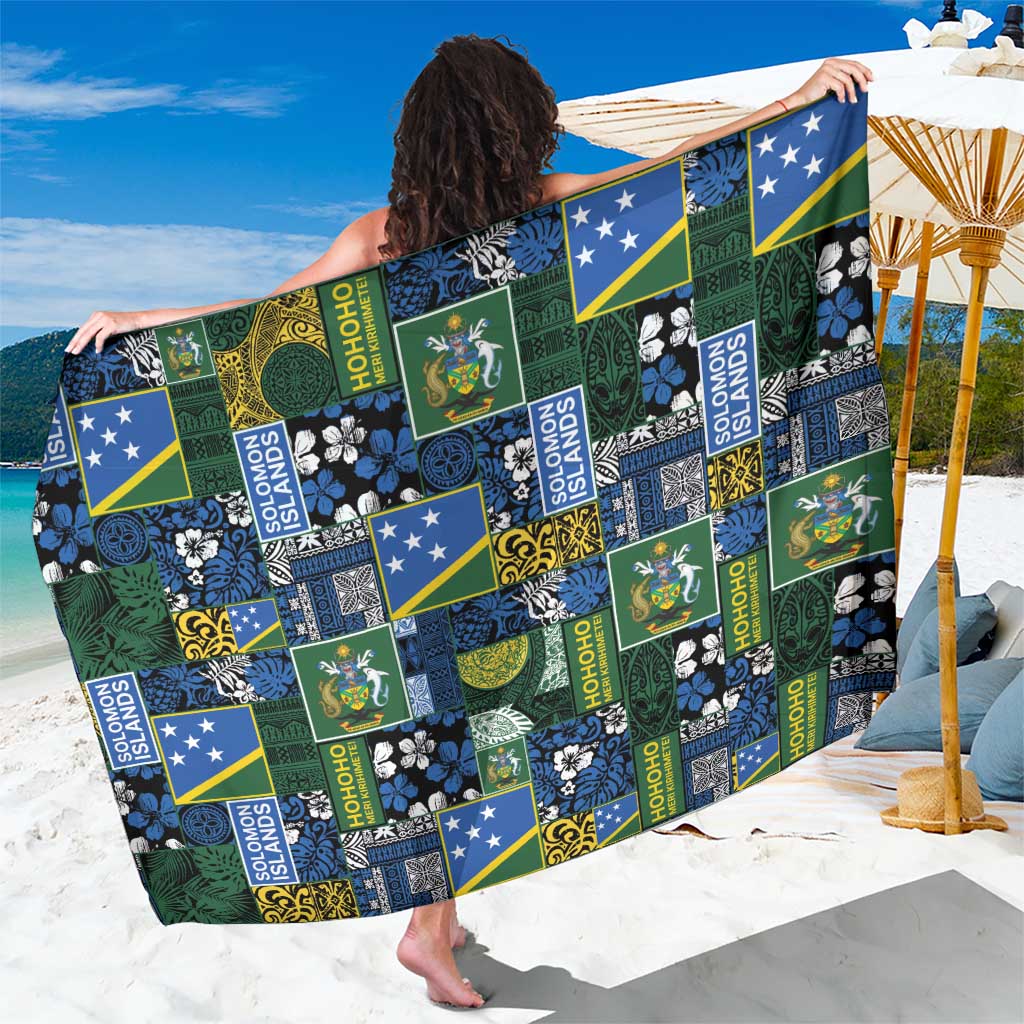 Solomon Islands Meri Kirihimete Sarong Pacific Patchwork Xmas Vibes - Polynesian Pride
