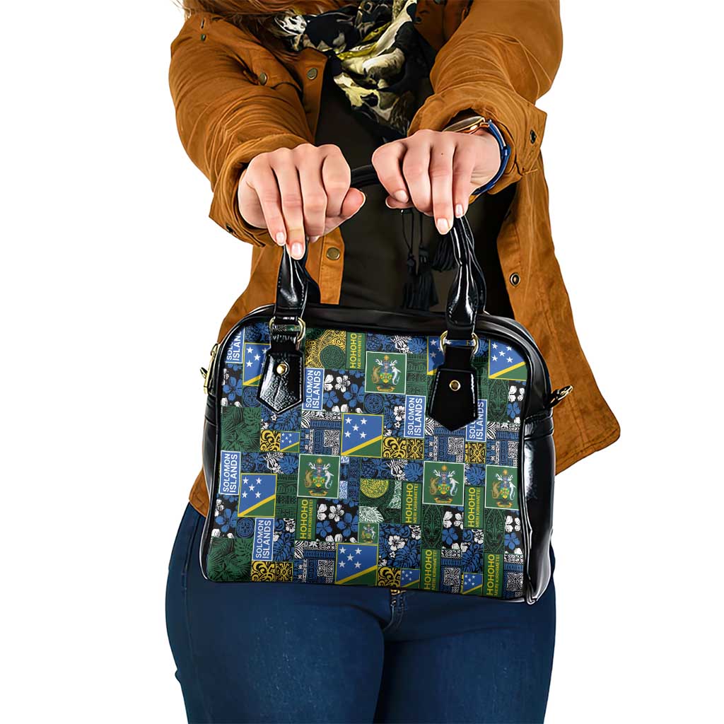 Solomon Islands Meri Kirihimete Shoulder Handbag Pacific Patchwork Xmas Vibes - Polynesian Pride
