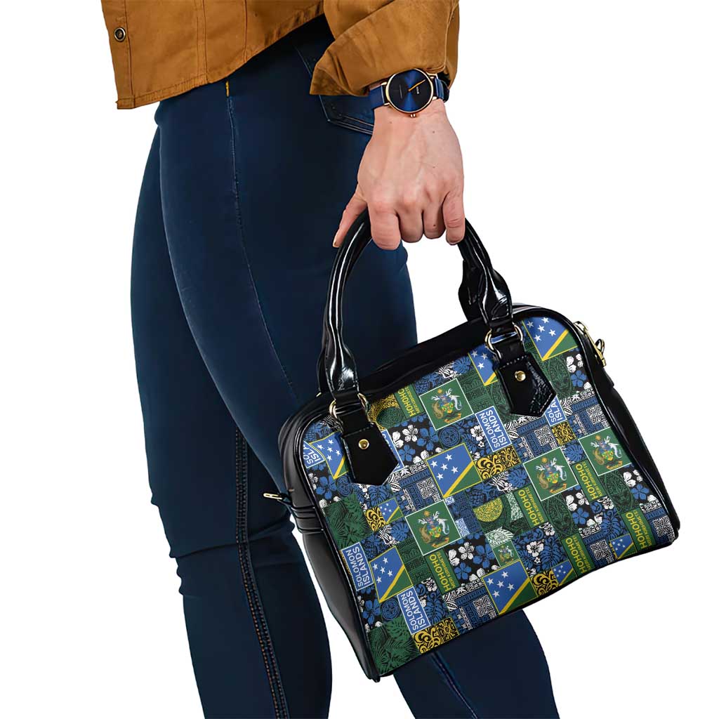 Solomon Islands Meri Kirihimete Shoulder Handbag Pacific Patchwork Xmas Vibes - Polynesian Pride