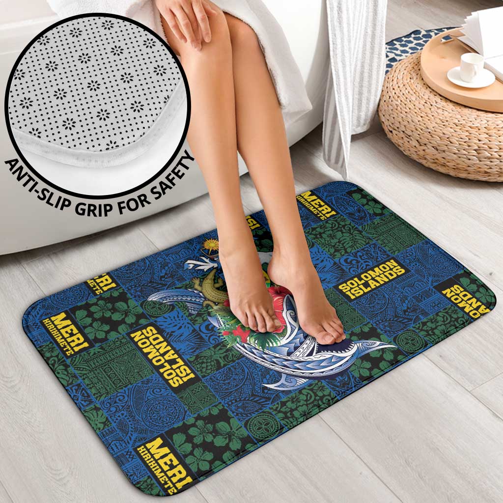 Solomon Islands Meri Kirihimete Bathroom Set Funny Santa Riding Shark - Polynesian Pride