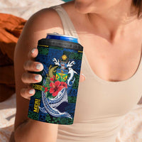 Solomon Islands Meri Kirihimete 4 in 1 Can Cooler Tumbler Funny Santa Riding Shark LT9 - Polynesian Pride