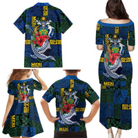 Solomon Islands Meri Kirihimete Family Matching Puletasi and Hawaiian Shirt Funny Santa Riding Shark LT9 - Polynesian Pride