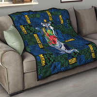 Solomon Islands Meri Kirihimete Quilt Funny Santa Riding Shark LT9 - Polynesian Pride