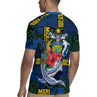 Solomon Islands Meri Kirihimete Rugby Jersey Funny Santa Riding Shark - Polynesian Pride