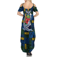 Solomon Islands Meri Kirihimete Summer Maxi Dress Funny Santa Riding Shark LT9 - Polynesian Pride