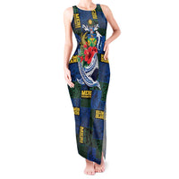 Solomon Islands Meri Kirihimete Tank Maxi Dress Funny Santa Riding Shark - Polynesian Pride