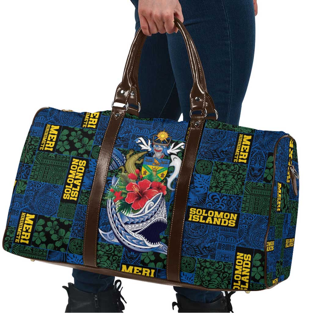 Solomon Islands Meri Kirihimete Travel Bag Funny Santa Riding Shark LT9 - Polynesian Pride