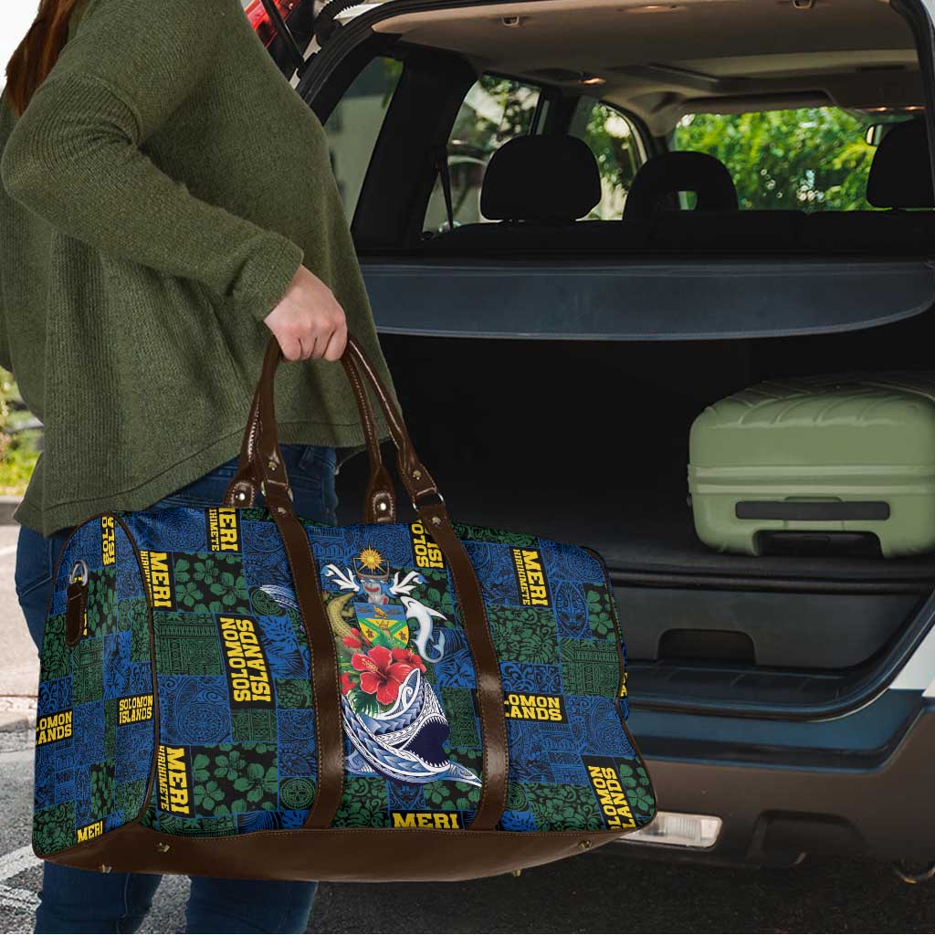 Solomon Islands Meri Kirihimete Travel Bag Funny Santa Riding Shark LT9 - Polynesian Pride
