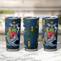 Solomon Islands Meri Kirihimete Tumbler Cup Funny Santa Riding Shark - Polynesian Pride