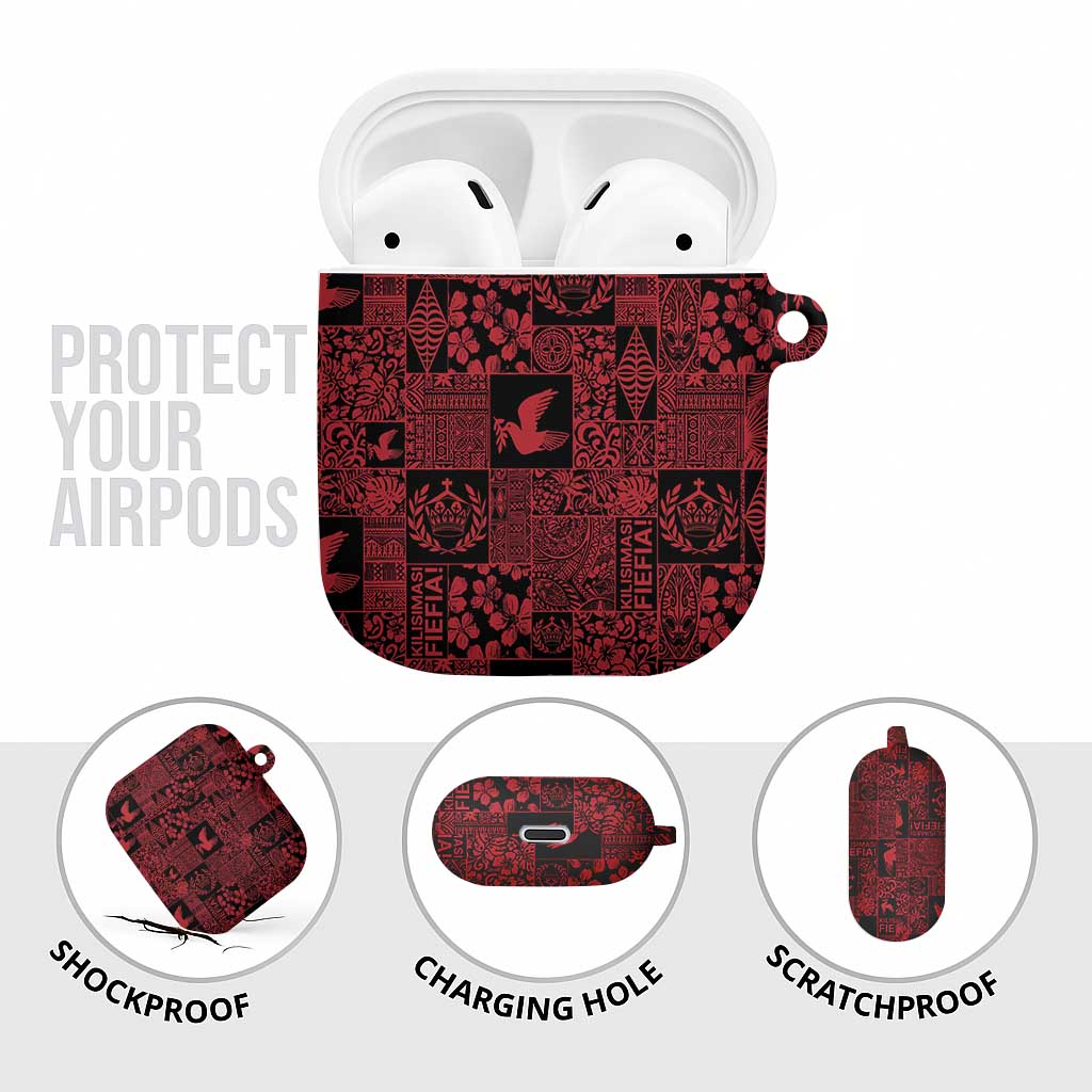 Black Tonga Kilisimasi Fiefia AirPods Case Pacific Patchwork Xmas Vibes LT9 - Polynesian Pride