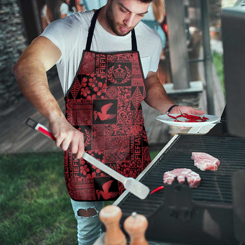 Black Tonga Kilisimasi Fiefia Apron Pacific Patchwork Xmas Vibes - Polynesian Pride