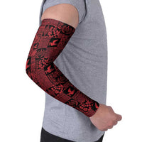 Black Tonga Kilisimasi Fiefia Arm Sleeves Pacific Patchwork Xmas Vibes LT9 - Polynesian Pride