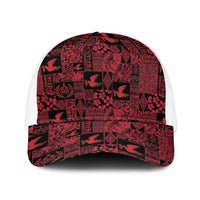 Black Tonga Kilisimasi Fiefia Baseball Net Cap Pacific Patchwork Xmas Vibes - Polynesian Pride