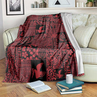 Black Tonga Kilisimasi Fiefia Blanket Pacific Patchwork Xmas Vibes - Polynesian Pride