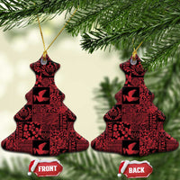 Black Tonga Kilisimasi Fiefia Ceramic Ornament Pacific Patchwork Xmas Vibes - Polynesian Pride