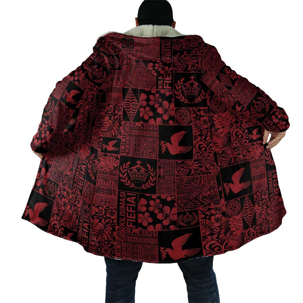 Black Tonga Kilisimasi Fiefia Cloak Pacific Patchwork Xmas Vibes - Polynesian Pride