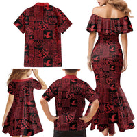 Black Tonga Kilisimasi Fiefia Family Matching Mermaid Dress and Hawaiian Shirt Pacific Patchwork Xmas Vibes LT9 - Polynesian Pride