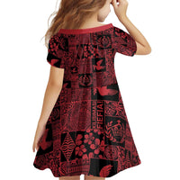 Black Tonga Kilisimasi Fiefia Family Matching Off Shoulder Short Dress and Hawaiian Shirt Pacific Patchwork Xmas Vibes LT9 - Polynesian Pride